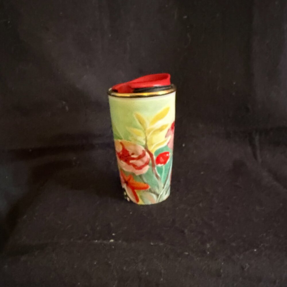 Starbucks Floral Ceramic Cup Tumbler W/Lid - Picture 5 of 7
